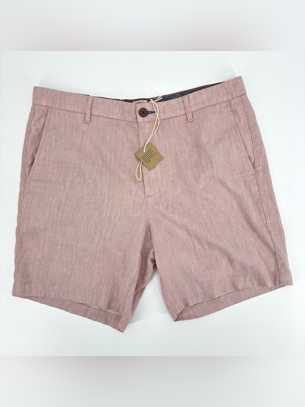 FAHERTY Men’s Tradewinds Shorts 7.5” Inseam Linen Blend Pink Size 34 NWT